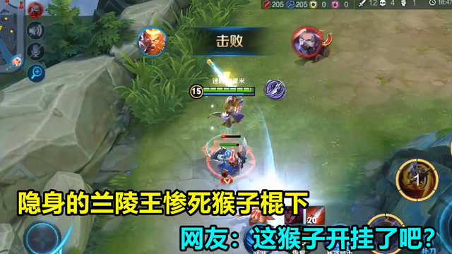 王者荣耀：隐身的兰陵王惨死猴子棍下，网友：这猴子开挂了吧？免费观看