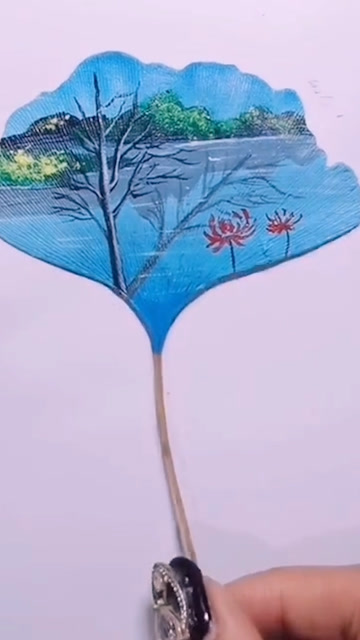 银杏叶子水彩,小小叶子也能画出好风景!