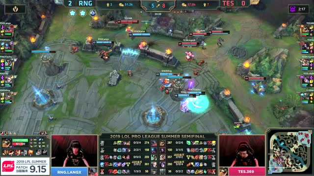 LPL夏季赛半决赛 TES vs RNG 第3场免费观看