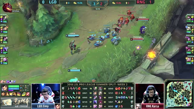 LPL夏季赛比赛视频W2D1 RNG vs LGD 第2场免费观看