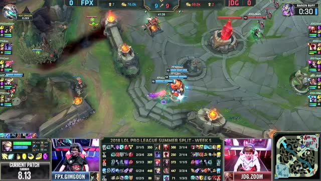 LPL夏季赛比赛视频W4D5 JDG vs FPX 第1场免费观看