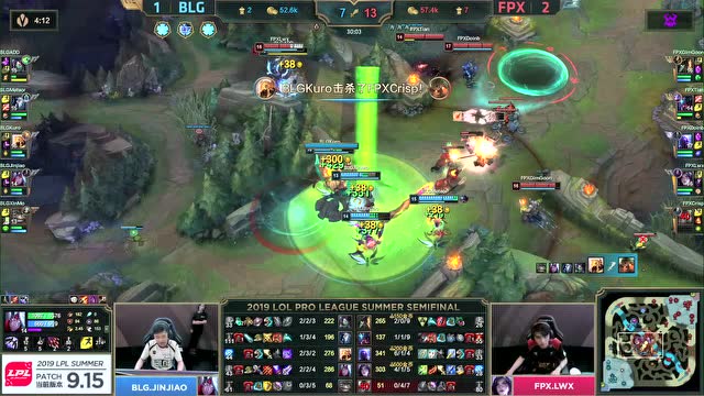 LPL夏季赛半决赛 FPX vs BLG 第4场免费观看