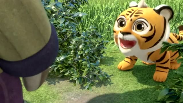 光头强小老虎仔仔想要光头强们和它玩抓迷藏