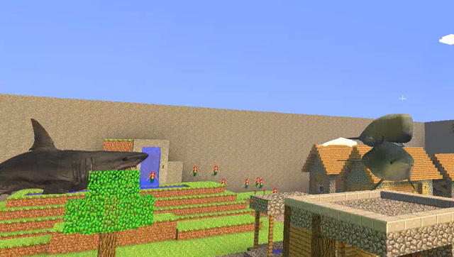 GMOD游戏史蒂夫村庄怎么会成了海洋世界呢？免费观看