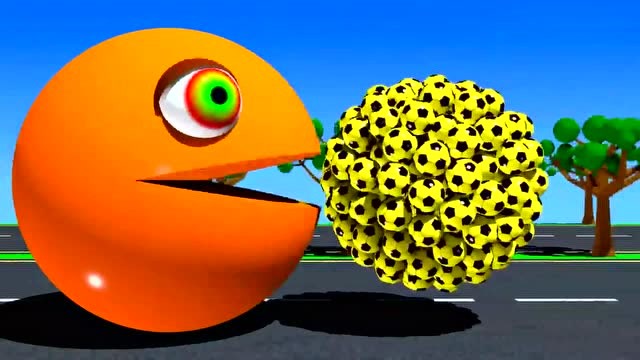 吃豆大作战游戏，吃豆人吃小足球，干张嘴一个也没吃进肚子！免费观看