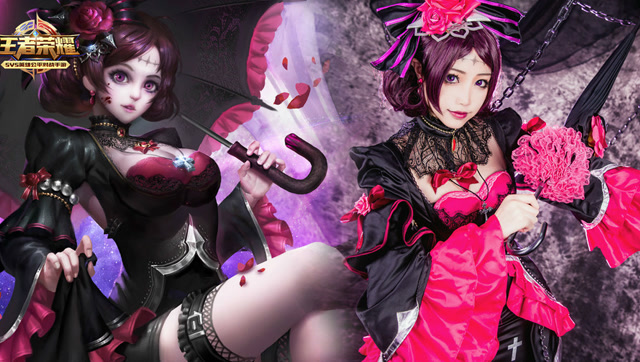 王者荣耀 哥特玫瑰皮肤cosplay 露娜的黑暗童话style免费观看