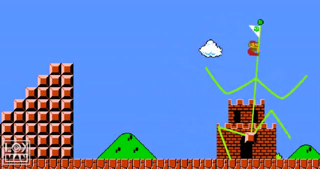 马里奥模仿愤怒的小鸟飞爬旗杆遇到各种状况！免费观看