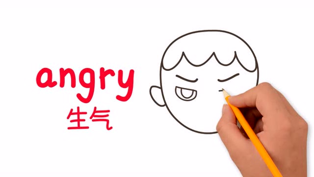 亲子英语简笔画:小朋友知道生气的英语怎么读吗?