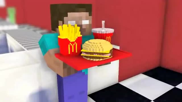 我的世界：怪物学院在麦当劳店里做兼职，还得到客人的夸奖！免费观看