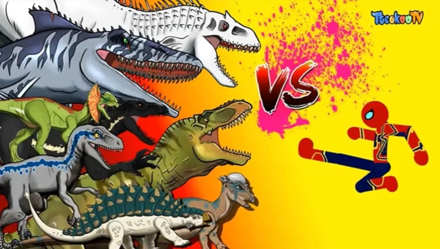 恐龙趣味动画：蜘蛛侠对战各种小恐龙免费观看