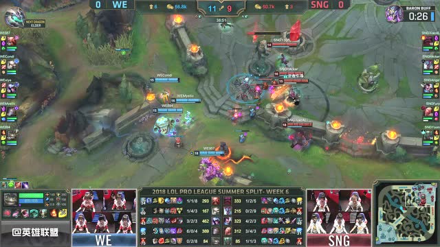 LPL夏季赛比赛视频W6D2 SNG vs WE 第1场免费观看