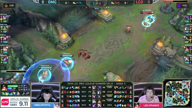 LPL夏季赛比赛视频W3D4 OMG VS LGD 第1场免费观看