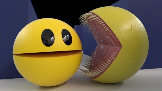 游戏男孩解说：吃豆人VS疯狂吃豆人，3D短片免费观看