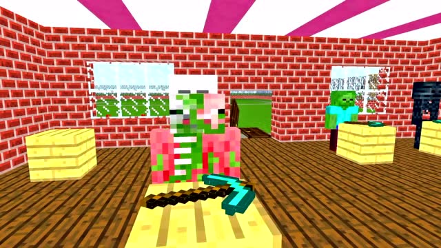 MC动画怪物学院《雕刻》，末影人给自己雕刻了一座很英勇的雕像免费观看