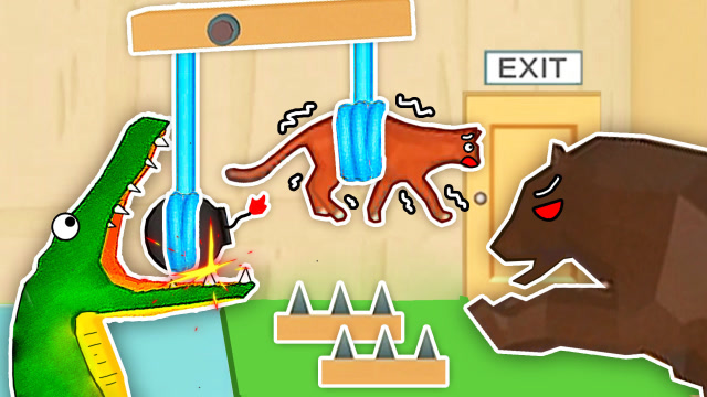 拯救猫咪 谁家的小猫咪？被鳄鱼大熊穷追不舍！ 小熙解说免费观看