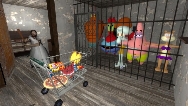 Granny：小黑用一车零食能救海绵宝宝的好朋友吗？免费观看