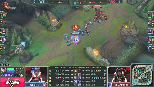 LPL夏季赛比赛视频W6D4 RNG vs WE 第2场免费观看