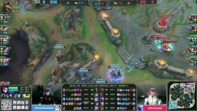 LPL春季赛比赛视频W1D5 RW vs JDG 第1场免费观看