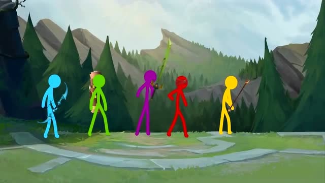 火柴人玩英雄联盟：推塔成功，精彩小游戏！免费观看