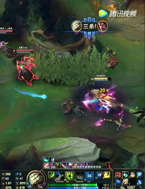 英雄联盟 ；剑圣野区被五人抓单，一打五绝地反击，五杀超神免费观看