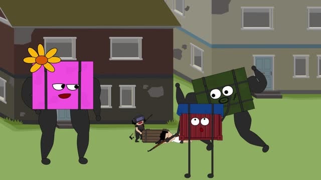 搞笑吃鸡小动画：黑衣男子空中劫持空投！被空投爸妈教训！免费观看