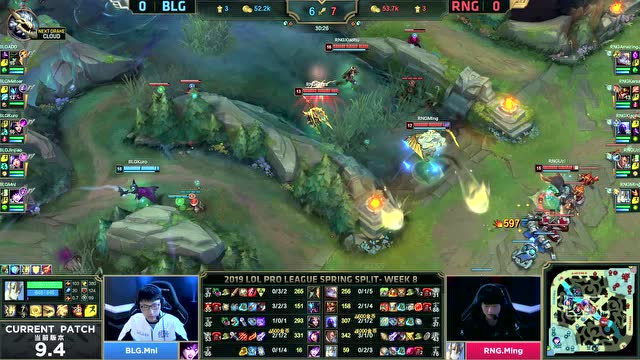 LPL春季赛比赛视频W8D6 RNG vs BLG 第1场免费观看
