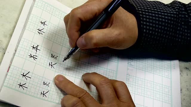 九田格练字创始人杨墨林先生讲解"天"字