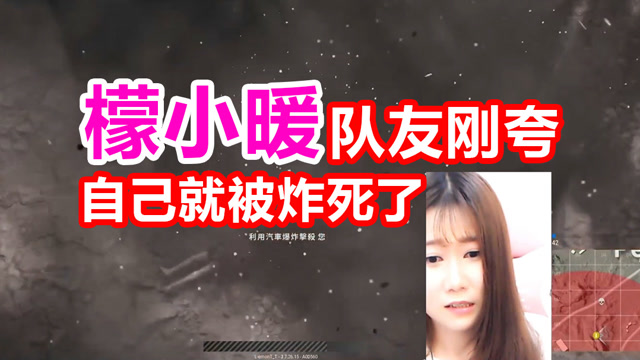 绝地求生搞笑视频：檬小暖抗毒疯狂扫车七杀 队友刚夸就被天降正义免费观看