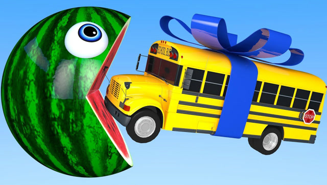 吃豆大作战：吃豆人VS大巴车 益智学习颜色免费观看