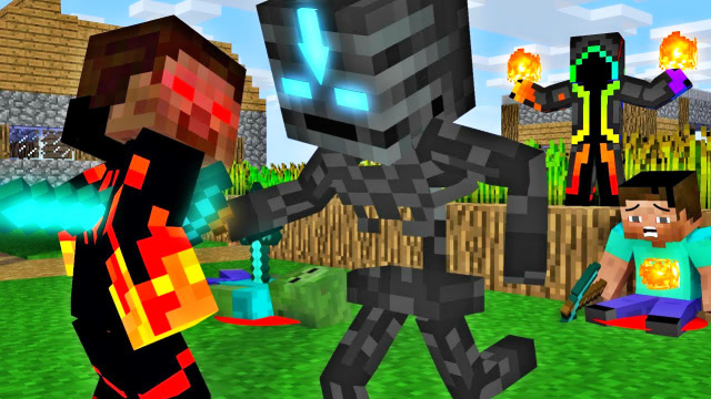 MC动画怪物学院《元素操控》，凋零骷髅超爆发对决邪恶熔岩him！免费观看