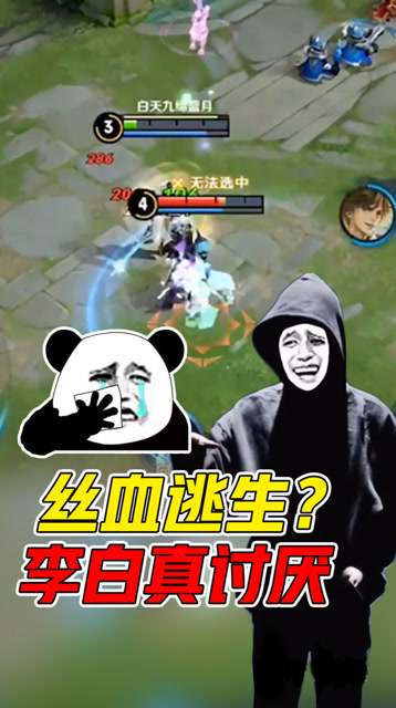 王者荣耀骚白：残血婉儿大秀逃脱之术……我不喜欢这个李白！免费观看