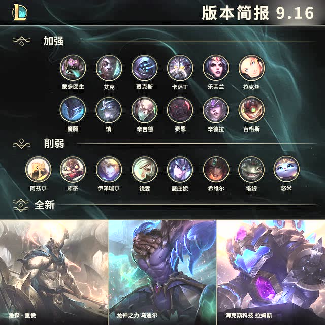 英雄联盟版本简报9.16免费观看