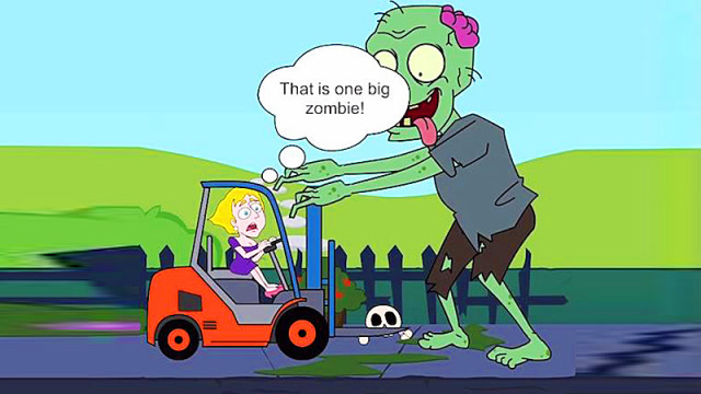 救救小姐姐益智游戏 我开着叉车，结果碰到了好多的小僵尸免费观看