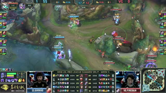 LPL夏季赛比赛视频W5D6 VG vs SS 第2场免费观看