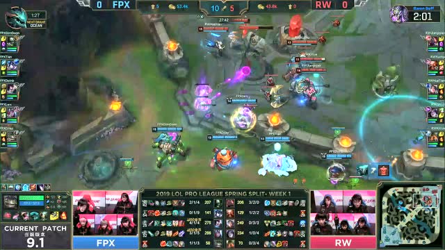 LPL春季赛比赛视频W1D1 FPX vs RW 第1场免费观看