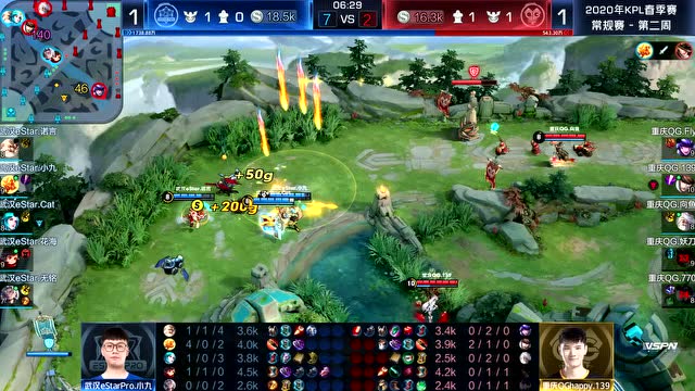 KPL2020春季赛W2D4 武汉eStar vs 重庆QG 第3场免费观看