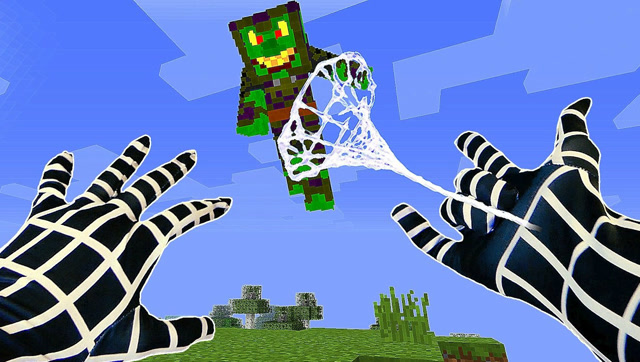 我的世界：真人版 会变色的小蜘蛛，搞笑动画免费观看