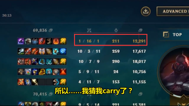 LOL毒瘤上单英雄：1-16也可拿MVP，建议S8决赛可以尝试一下免费观看