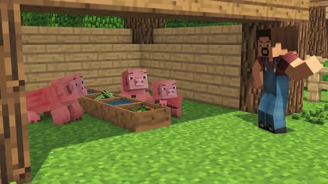 我的世界主人看见回来的小猪猪，准备赶它走，结果小猪竟有了神力！免费观看