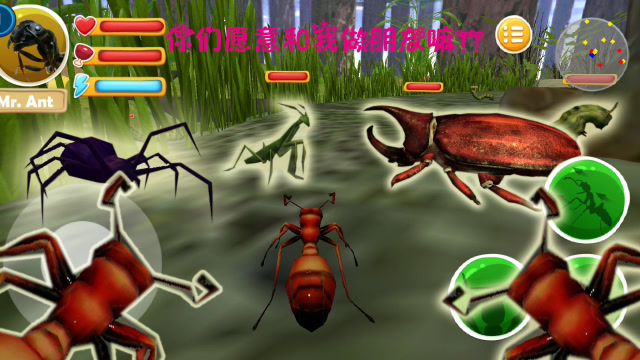 蚂蚁模拟：看见毛毛虫想跳河，螳螂和天牛打架！我劝架居然被打？免费观看