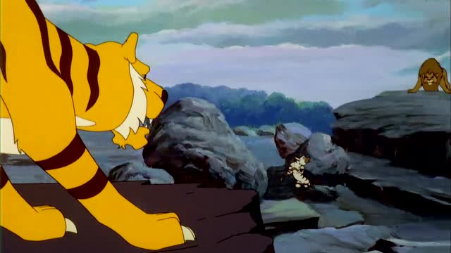 狮子王:辛巴对决坏老虎,还没开始对决,老虎竟这么做,真怂!