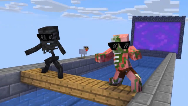 MC怪物学校《墙来了》，凋零骷髅和僵尸猪把挑战当成了舞台！免费观看