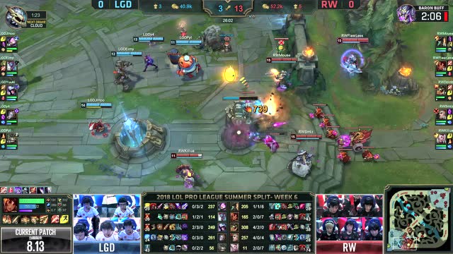 LPL夏季赛比赛视频W6D5 LGD vs RW 第1场免费观看
