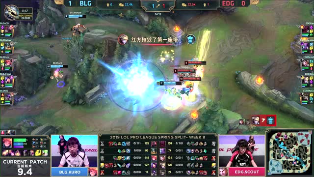 LPL春季赛比赛视频W9D3 EDG vs BLG 第2场免费观看