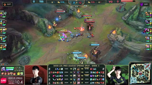 2020LPL春季赛第3周第3日 TES vs VG 第1场免费观看