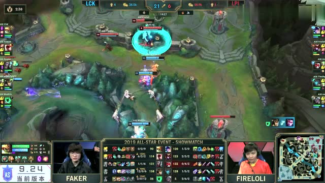 LOL全明星赛第2日 5v5中韩对抗赛 LPL全明星 0-1 LCK全明星免费观看