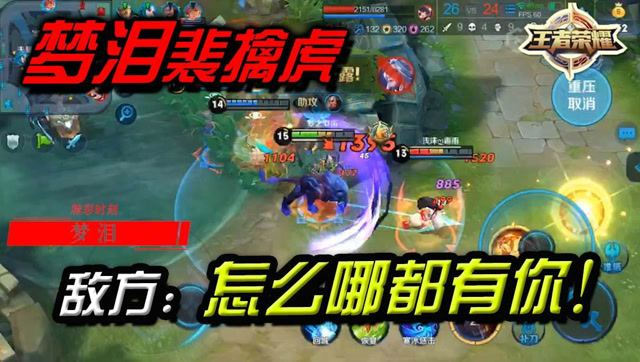 王者荣耀梦泪：裴擒虎配合队友联动，敌方：怎么哪都有你！免费观看