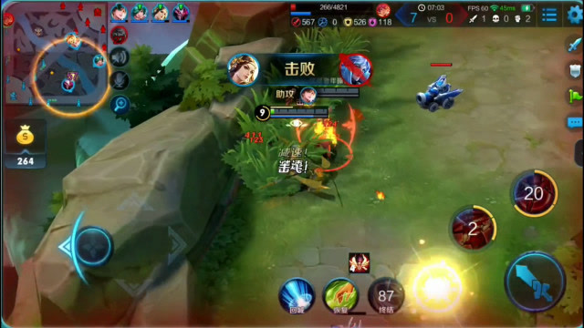 王者荣耀：张大仙哪吒和花木兰皇城PK获胜，剩丝血被炮车喷了一下免费观看