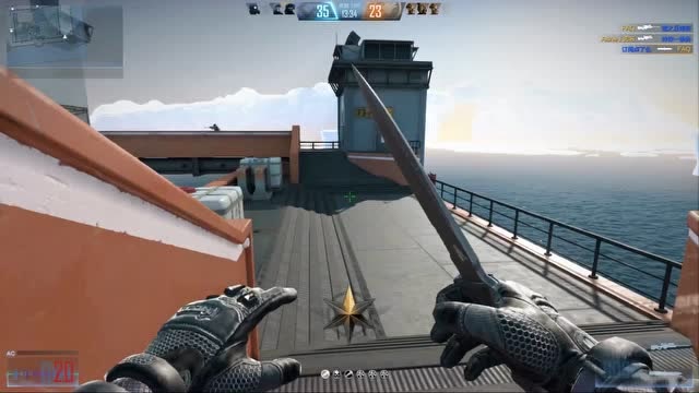 CF狙击战新图 海上平台 AWM威力有点大 一下能把敌人打飞出去免费观看