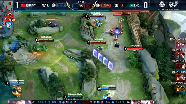 KCC王者荣耀世界冠军杯小组赛EMC vs QGhappy第二场免费观看